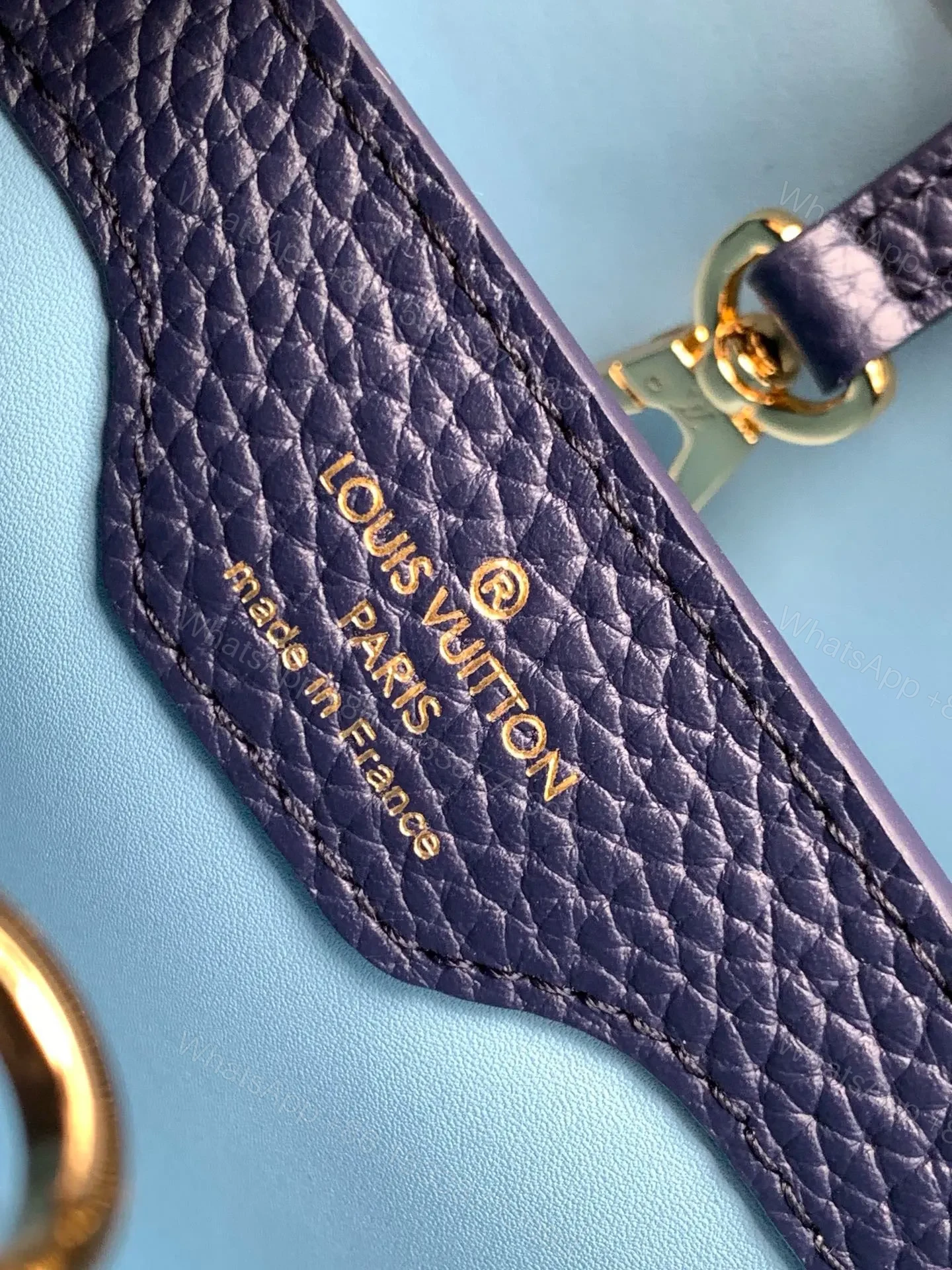 View 2 of Louis Vuitton LV Capucines BB Woman’ Like Auth Navy Blue Handbags 27x18x9cm