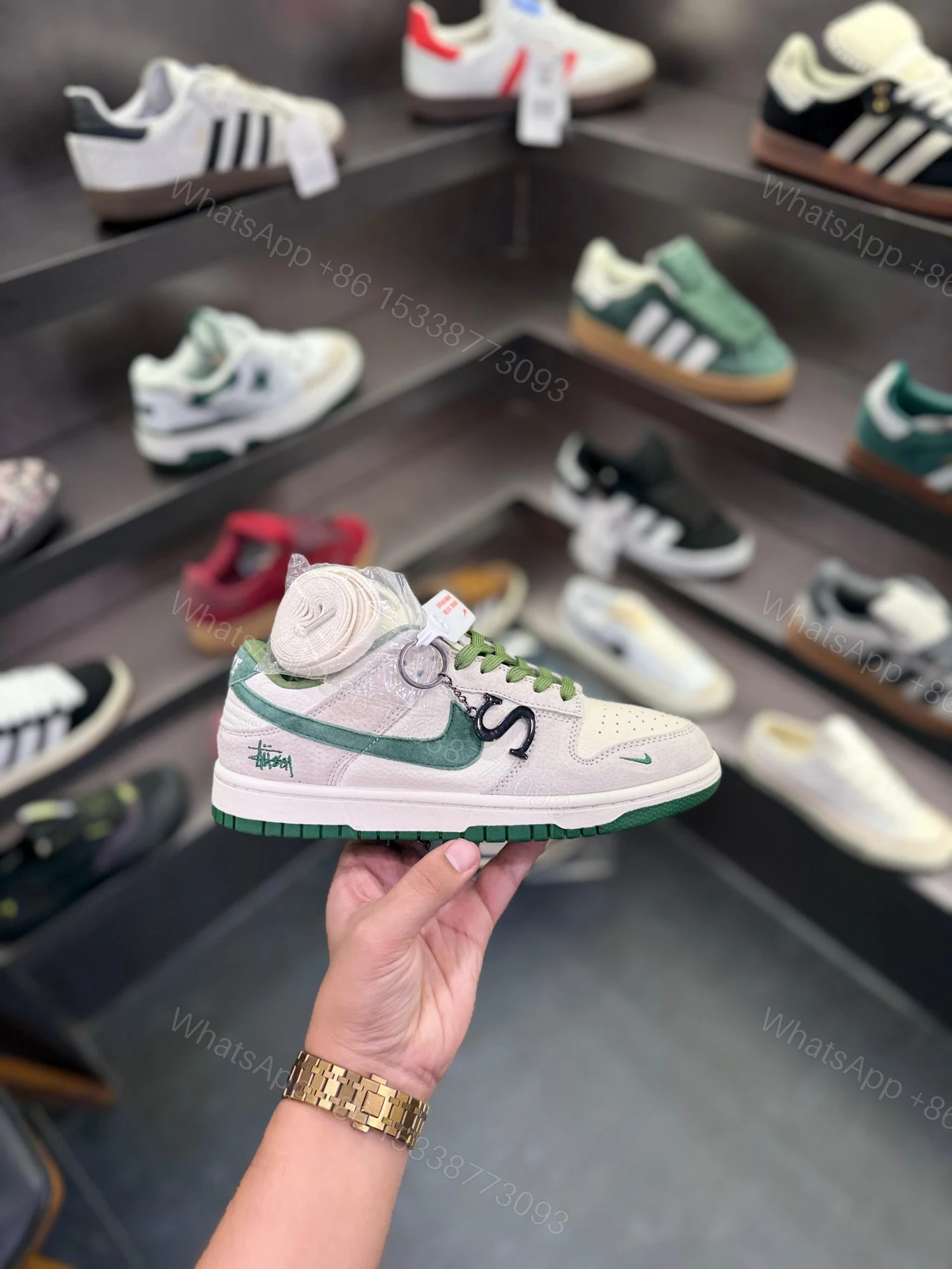 View 5 of FIRST COPY NIKE SB DUNK STUSSY GREEN FOR MEN