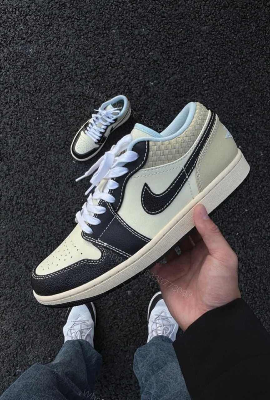 FIRST COPY Nikee Air Jordan 1 Low SE COCONUT MILK BLACK — view 1