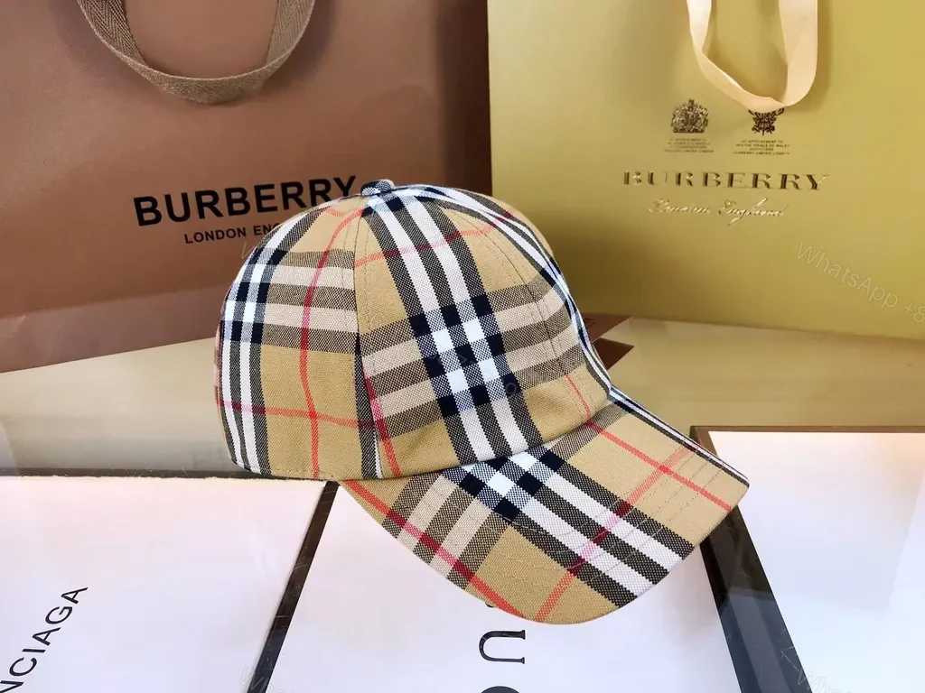 View 4 of Chic Plaid Cap: Premium Cotton, Burberry-Inspired Luxury Cap