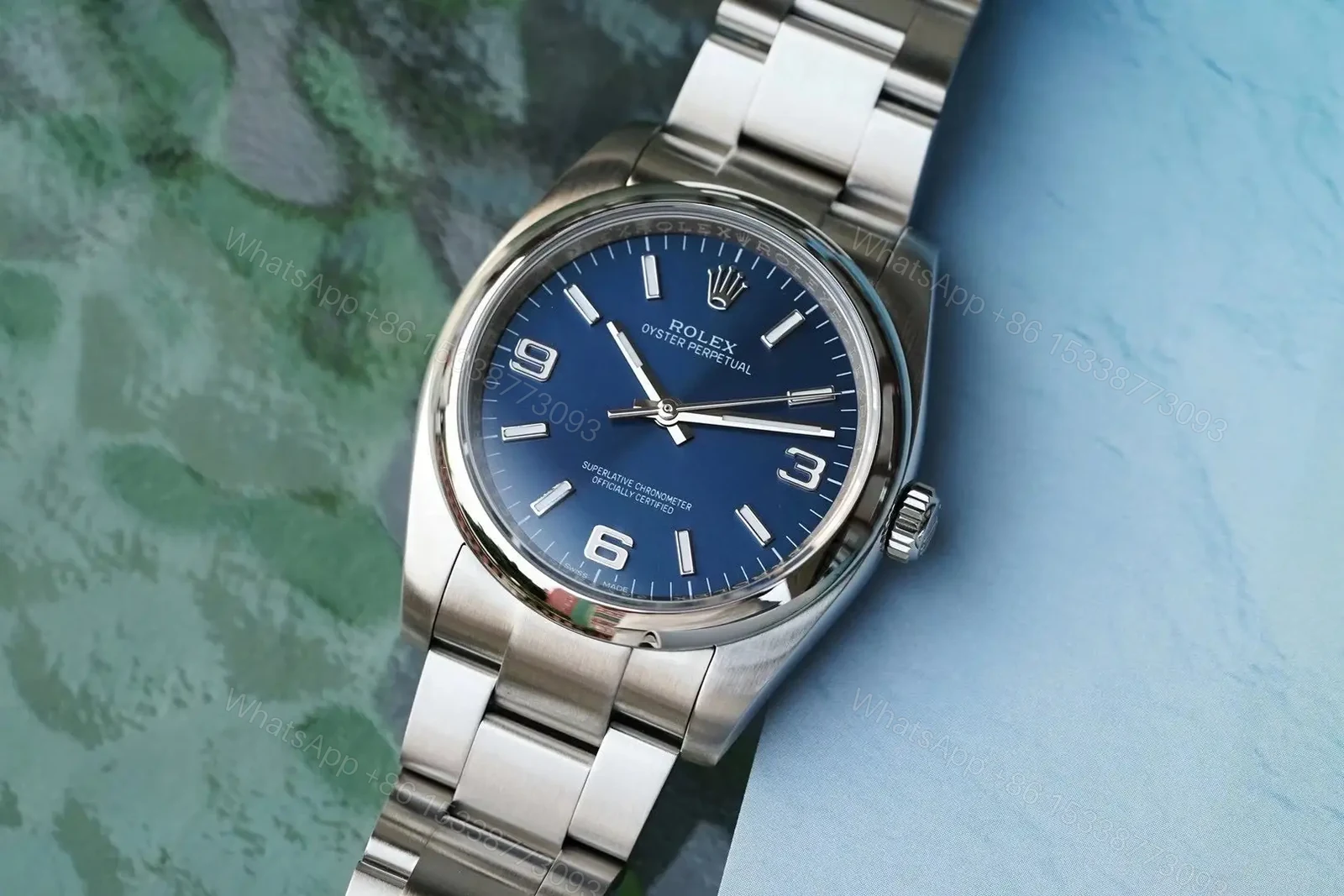 View 2 of Fake Rolex Oyster Perpetual Blue Dial Best Oyster Bracelet 36MM 116000-0002