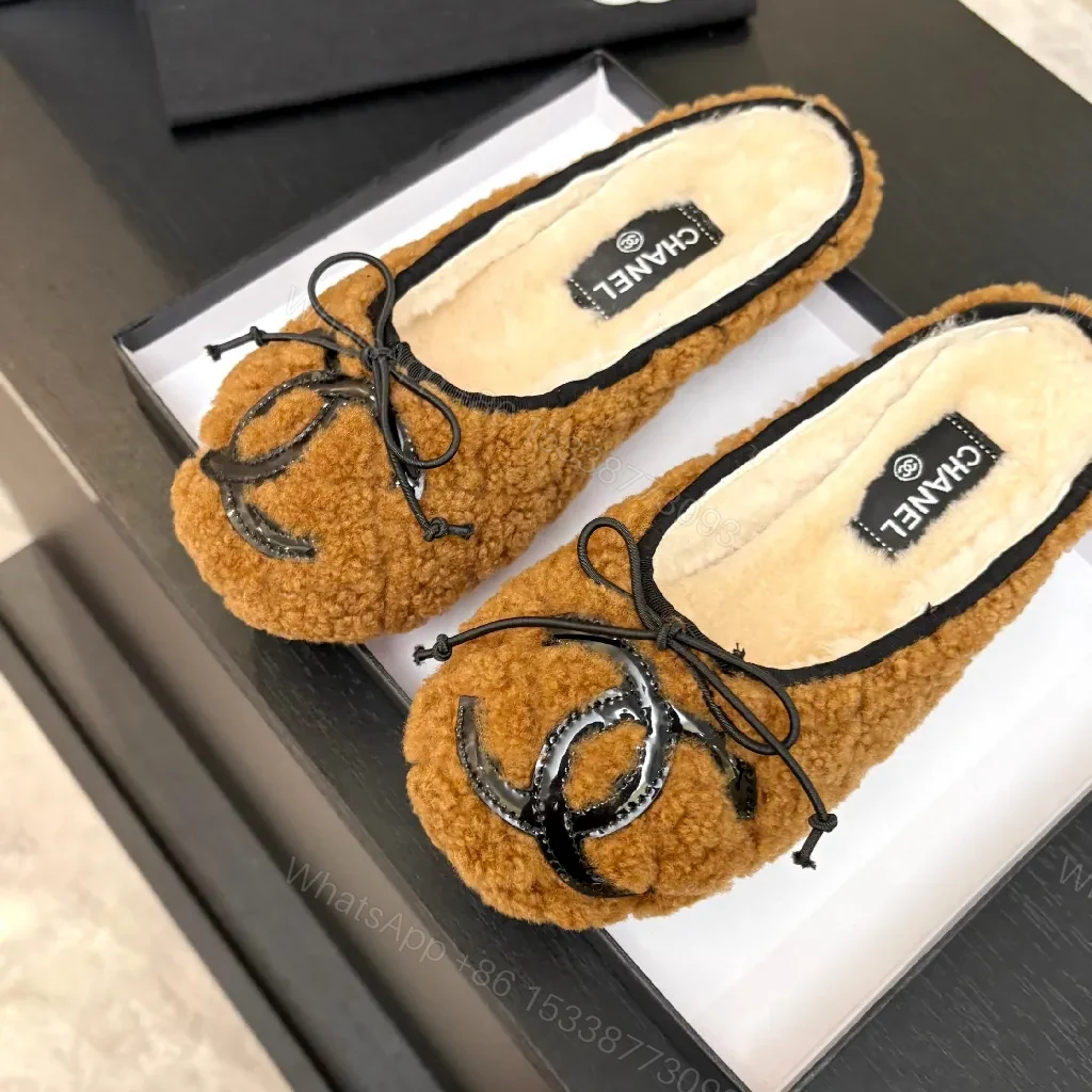 View 6 of Cozy Faux Shearling Moccasins: Luxe Logo Detail Shoes