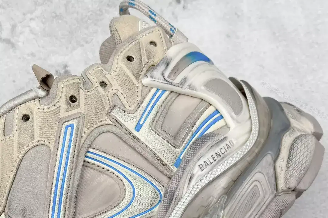 View 7 of BALENCIAGA RUNNER SNEAKER IN TAUPE/BLUE – BB264