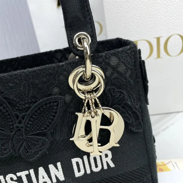 View 4 of Chic Embroidered Butterfly Dior Bag - Signature Monogram Handbag