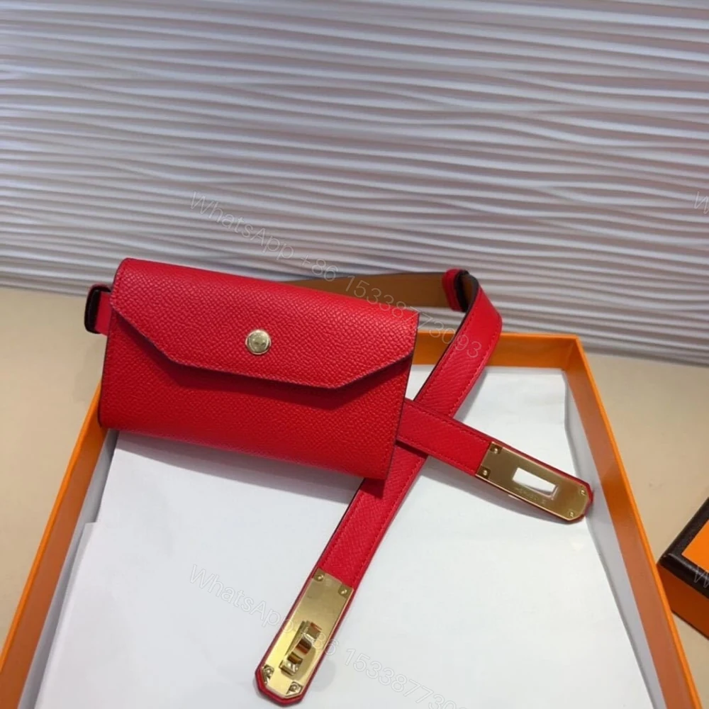 View 2 of Hermes Kelly Pocket 18 Belt Rouge Radieux
