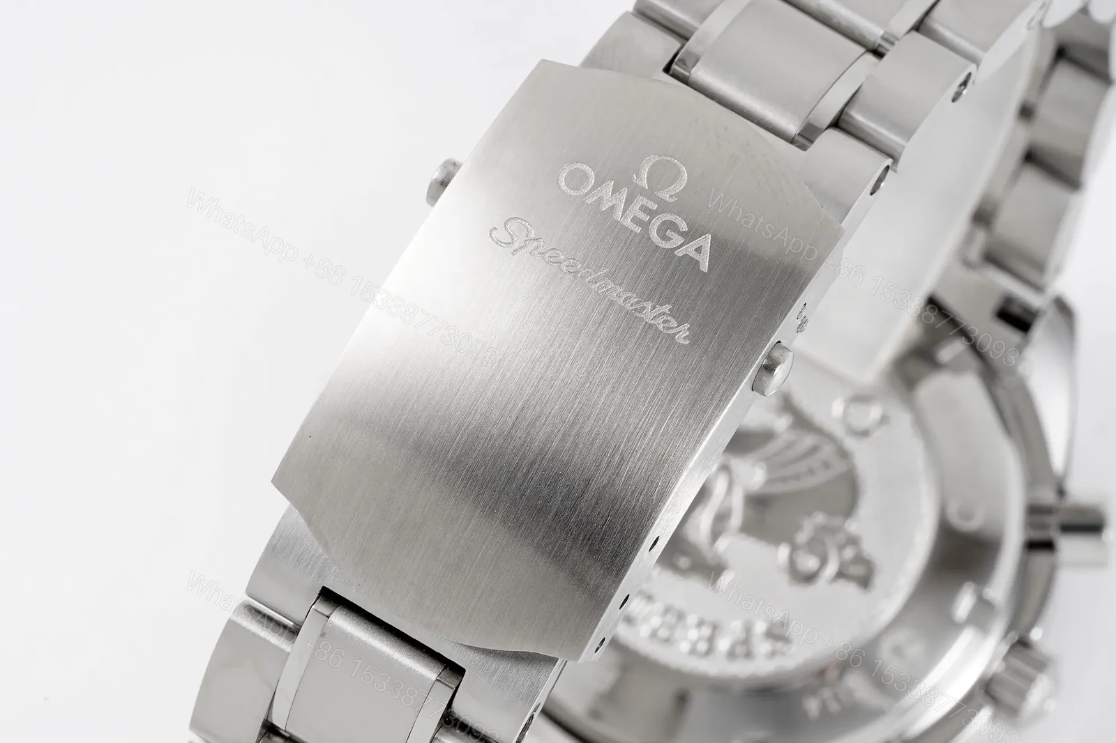 View 9 of Omega Speedmaster Chronograph Stainless Steel Watch White Dial 40mm Case 7750 Movement
