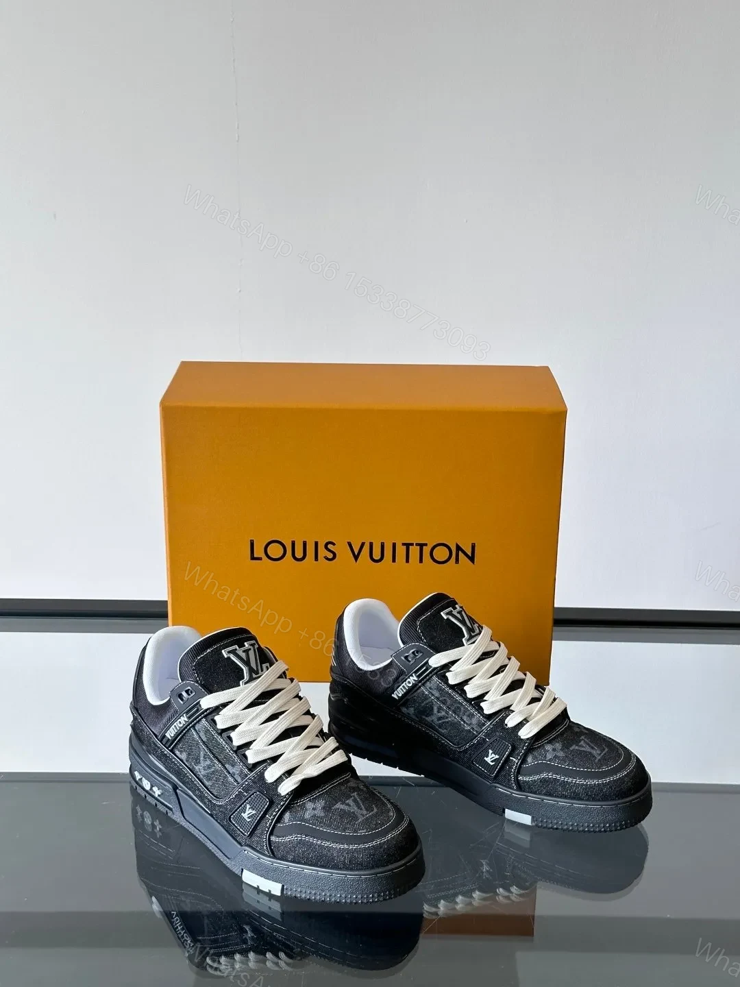 View 5 of LV Men Black Suede Sneakers