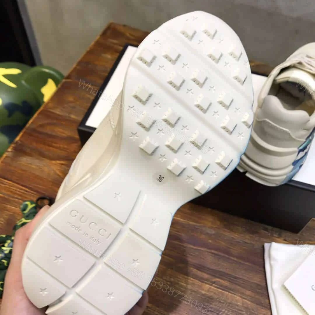 View 7 of GUCCI RHYTON LEATHER SNEAKER WITH WAVE