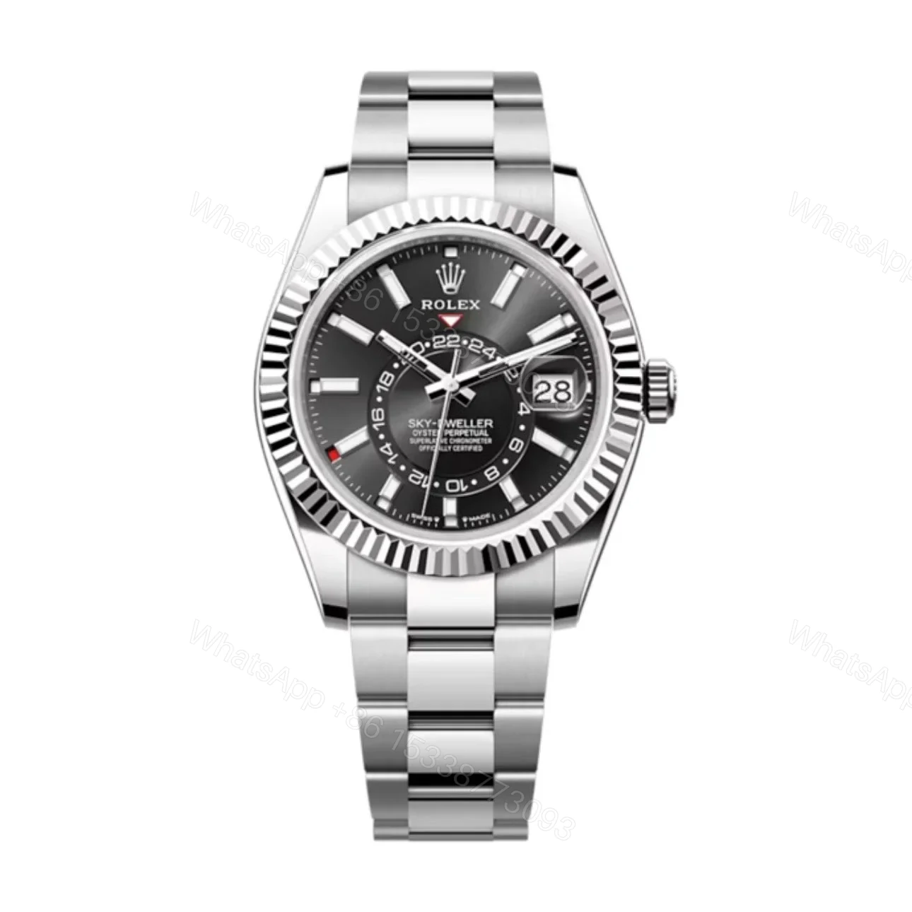 Superclone Rolex Sky-Dweller Bright black Dial 336934 Oyster — view 1