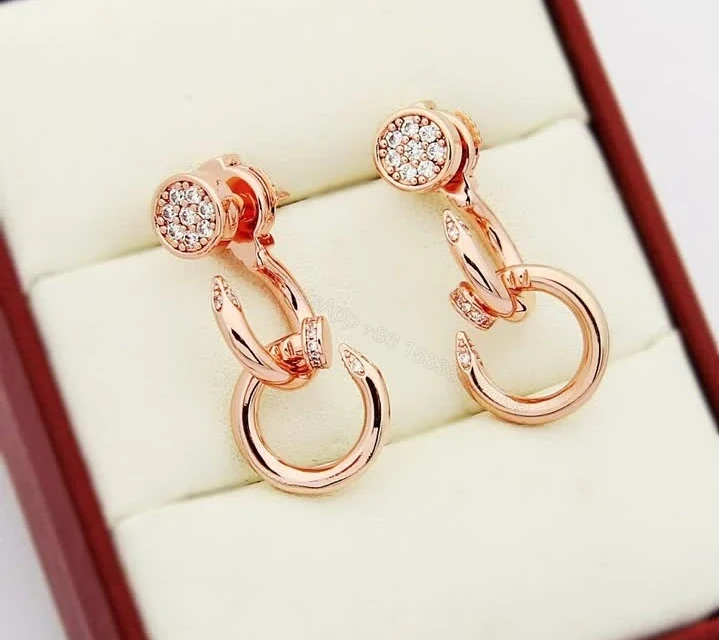 View 9 of Cartier Replica Juste un Clou Double Diamond Earrings TJ069