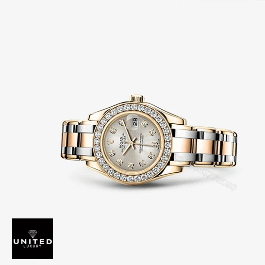 View 11 of Rolex Tridor Pearlmaster Ladies Gold & Diamond 80298-0048 Replica