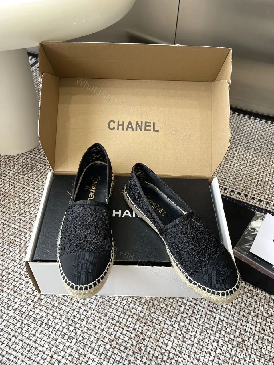 View 6 of Lace-Detail Espadrille: Chic Comfort in Black