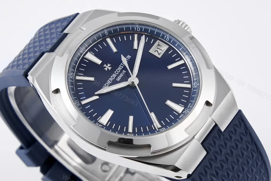 View 5 of 8F Factory Vacheron Constantin Overseas 4500V Series – Blue Dial Stainless Steel Watch with Blue Rubber Strap, 41mm