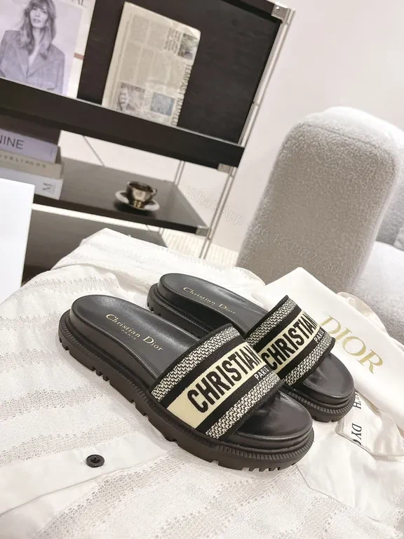 View 4 of Chic Dior-Inspired Slide Sandals â€“ All-Day Comfort