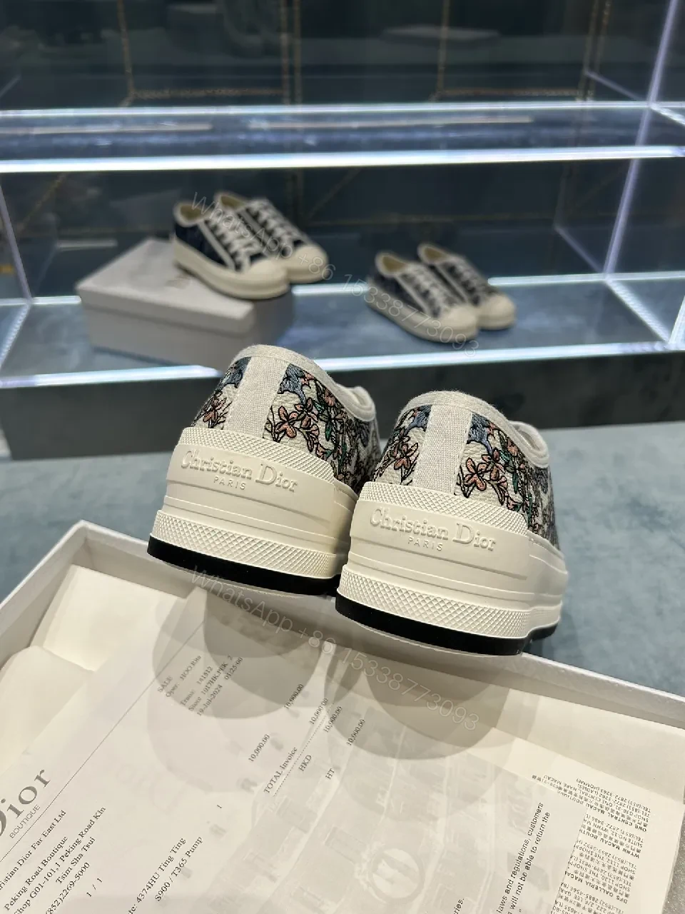 View 7 of Street-Chic Dior-Print Low-Top Sneakers