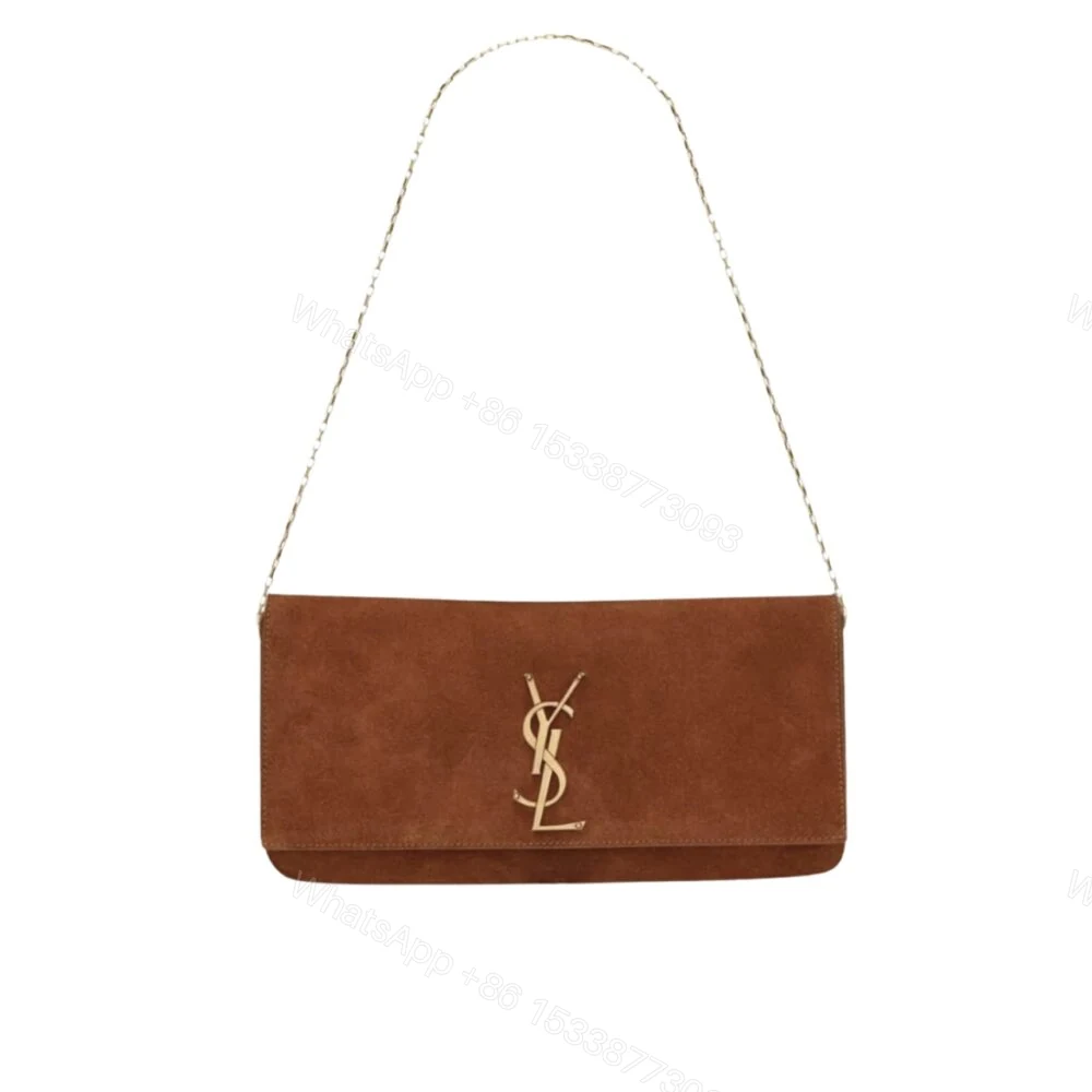 Saint Laurent Reversible Kate Medium In Suede Brown 22Cm 5538041S78W7761 — view 1
