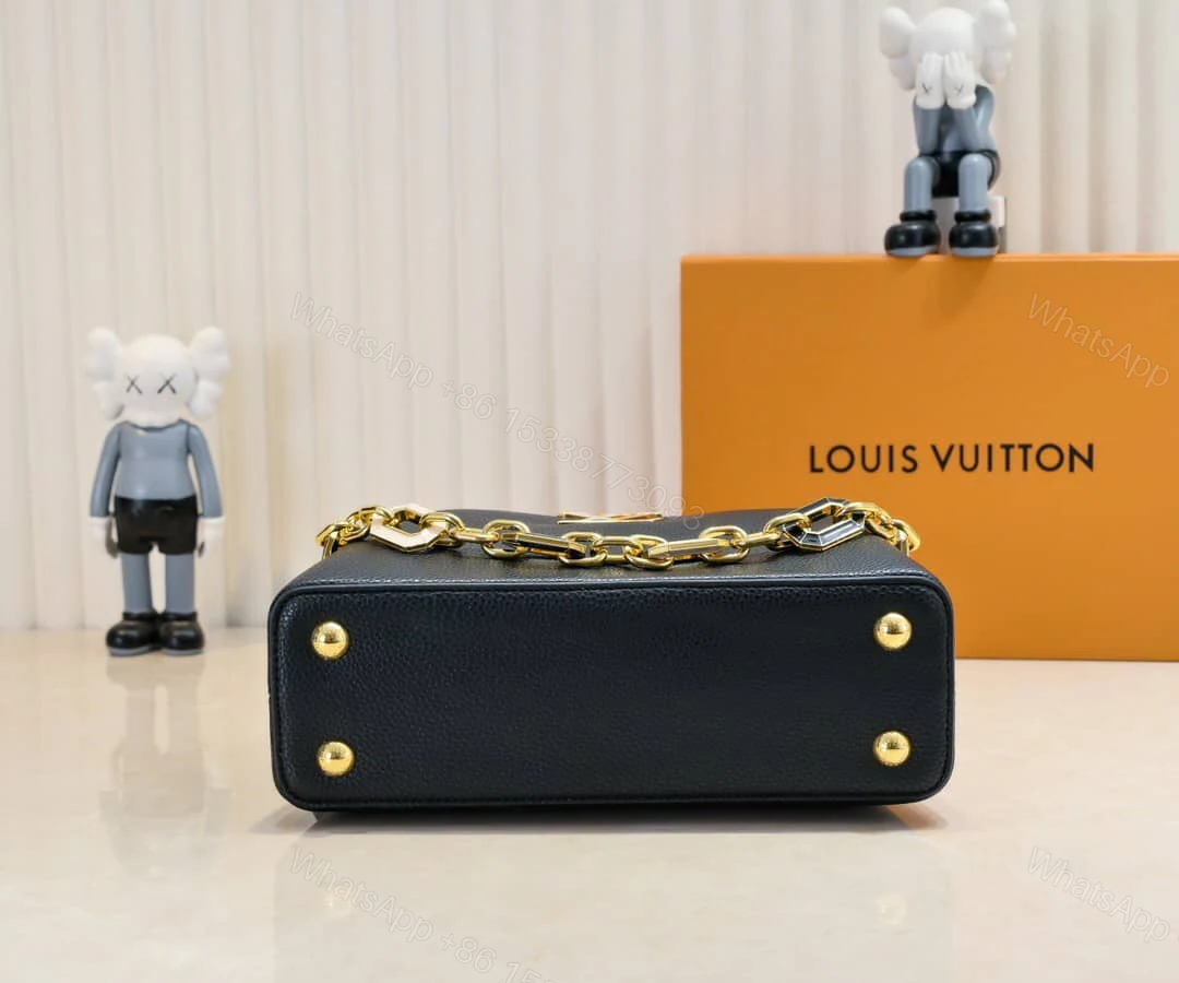 View 5 of LOUIS VUITTON CAPUCINES BB BAG WITH CHARM BLACK 27CM