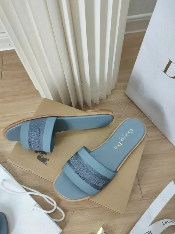 View 4 of Serene Blue Satin Slides â€“ Lux Slip-Ons with Logo Strap