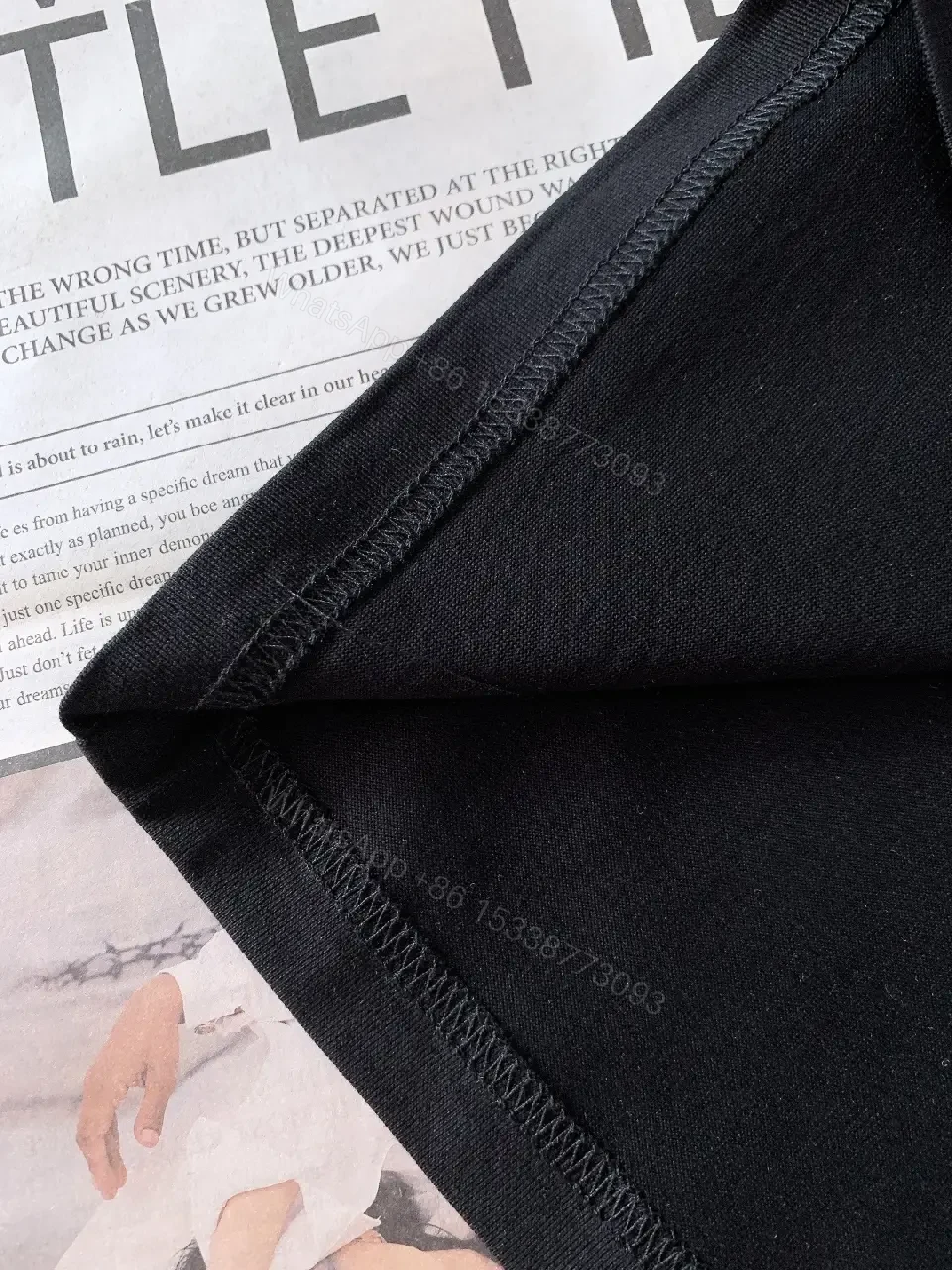 View 9 of Black Cotton Luxe Tee with Iconic Graphic