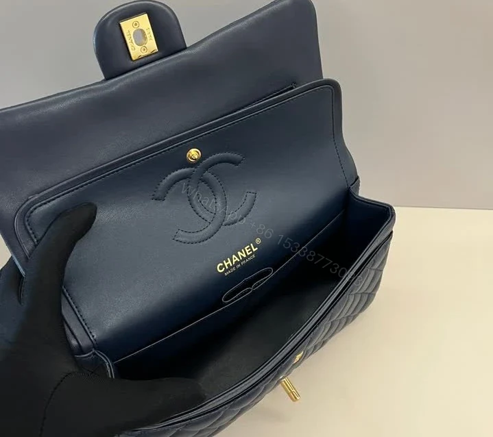 View 10 of Chanel Classic Flap Dark Navy Blue Handbag