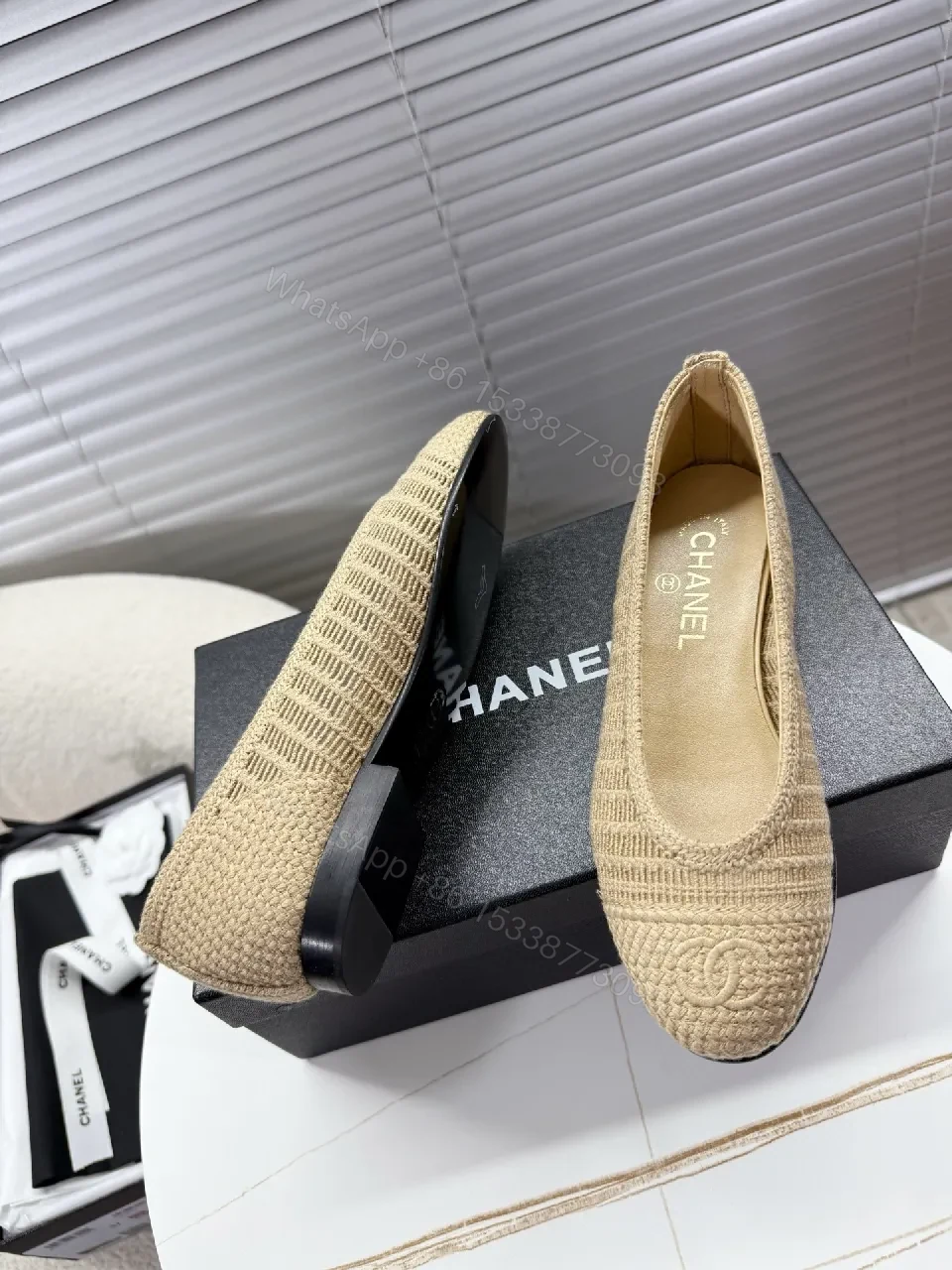 View 9 of Natural Raffia Knit Flat: Subtle Texture, Everyday Luxury shoe