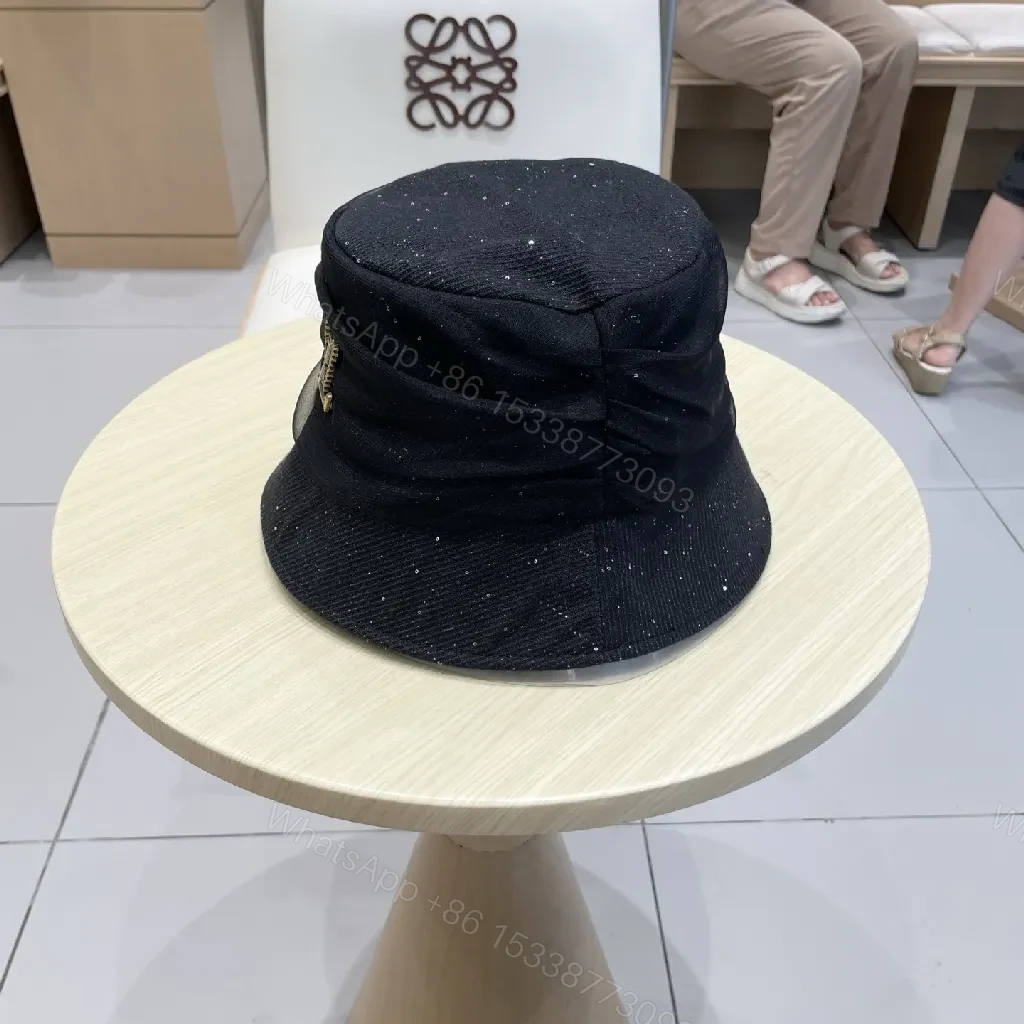 View 3 of Soft-Surface Denim Bucket Hat with Sparkle Embroidery