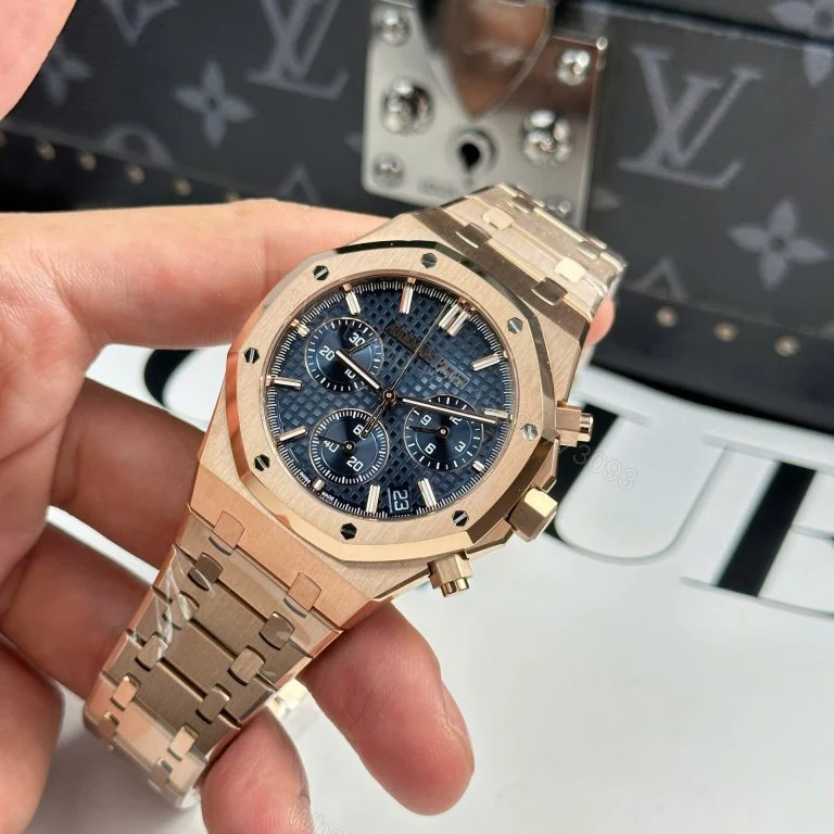 View 3 of Audemars Piguet Royal Oak 26240 Rose Gold Super Clone Blue Dial