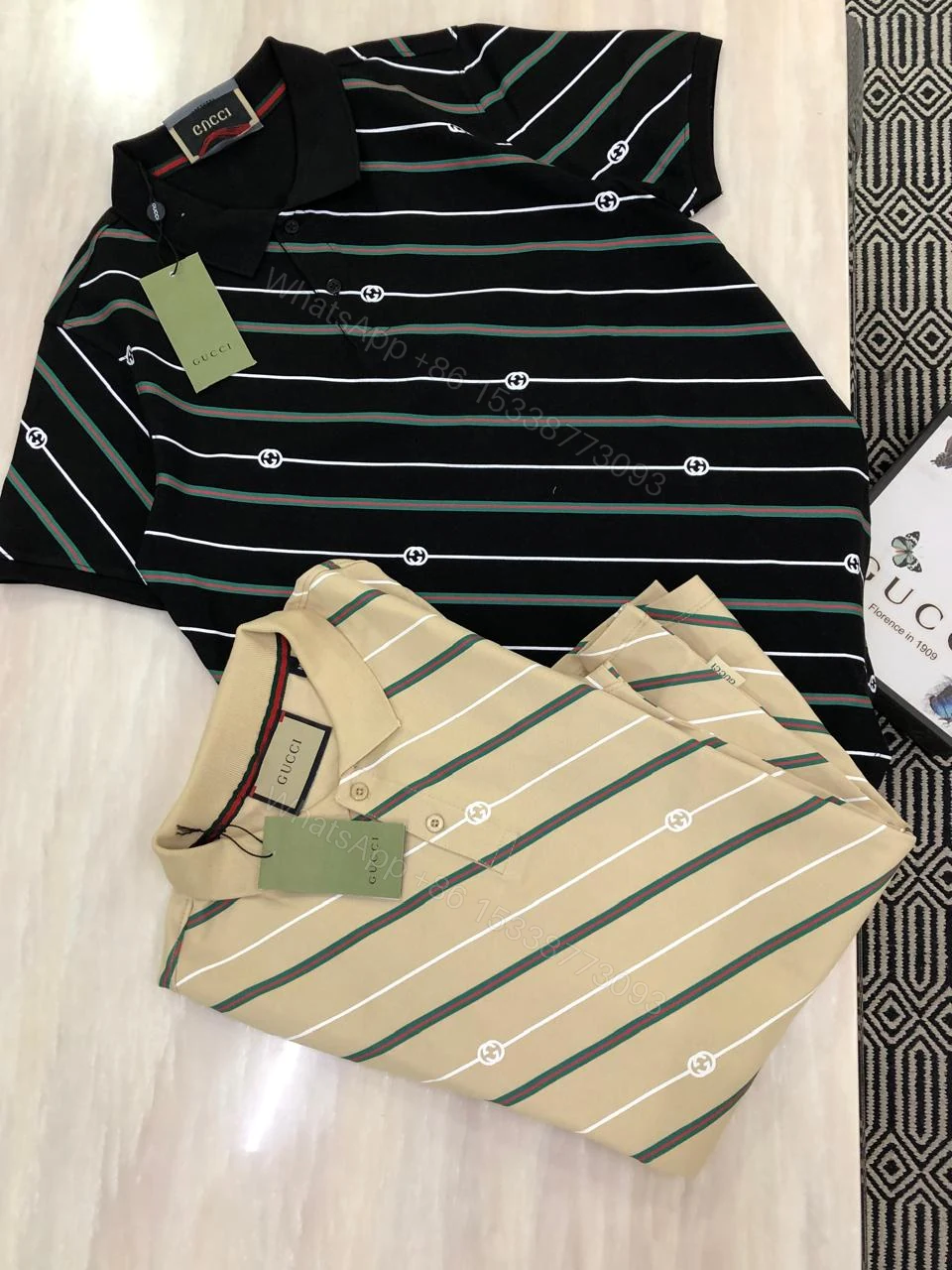 View 2 of FIRST COPY GUCCI VERY PREMIUM COTTON LYCRA POLO T-SHIRT