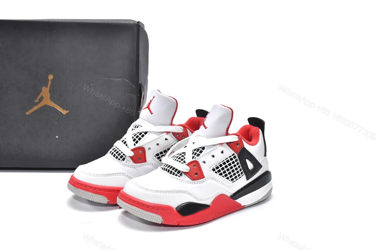 Jordan 4 Kids Shoes Retro Fire Red (2020) BQ7669-160 — view 2