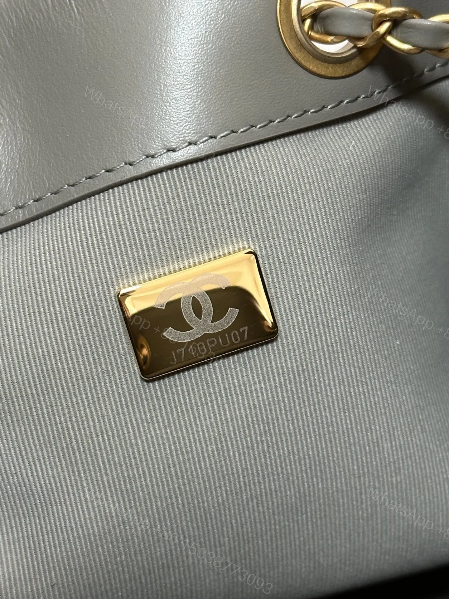 View 6 of NEW CHANEL 25 HANDBAG 30 IN NATURAL GREY SUEDE GOLD HARDWARE