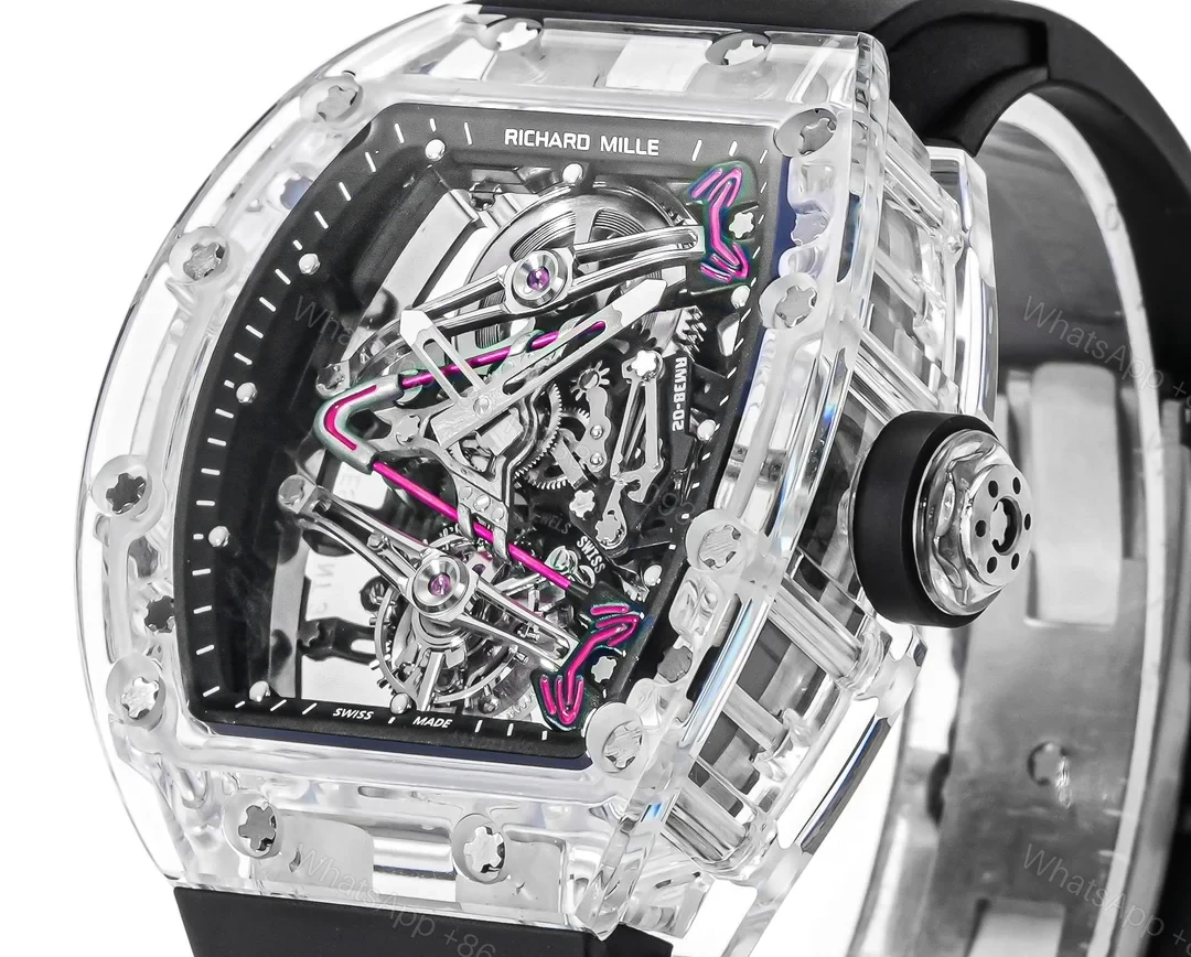 View 3 of Richard Mille RM38-02 Crystal Pink Skeleton Tourbillon Watch RM38-CR-PK