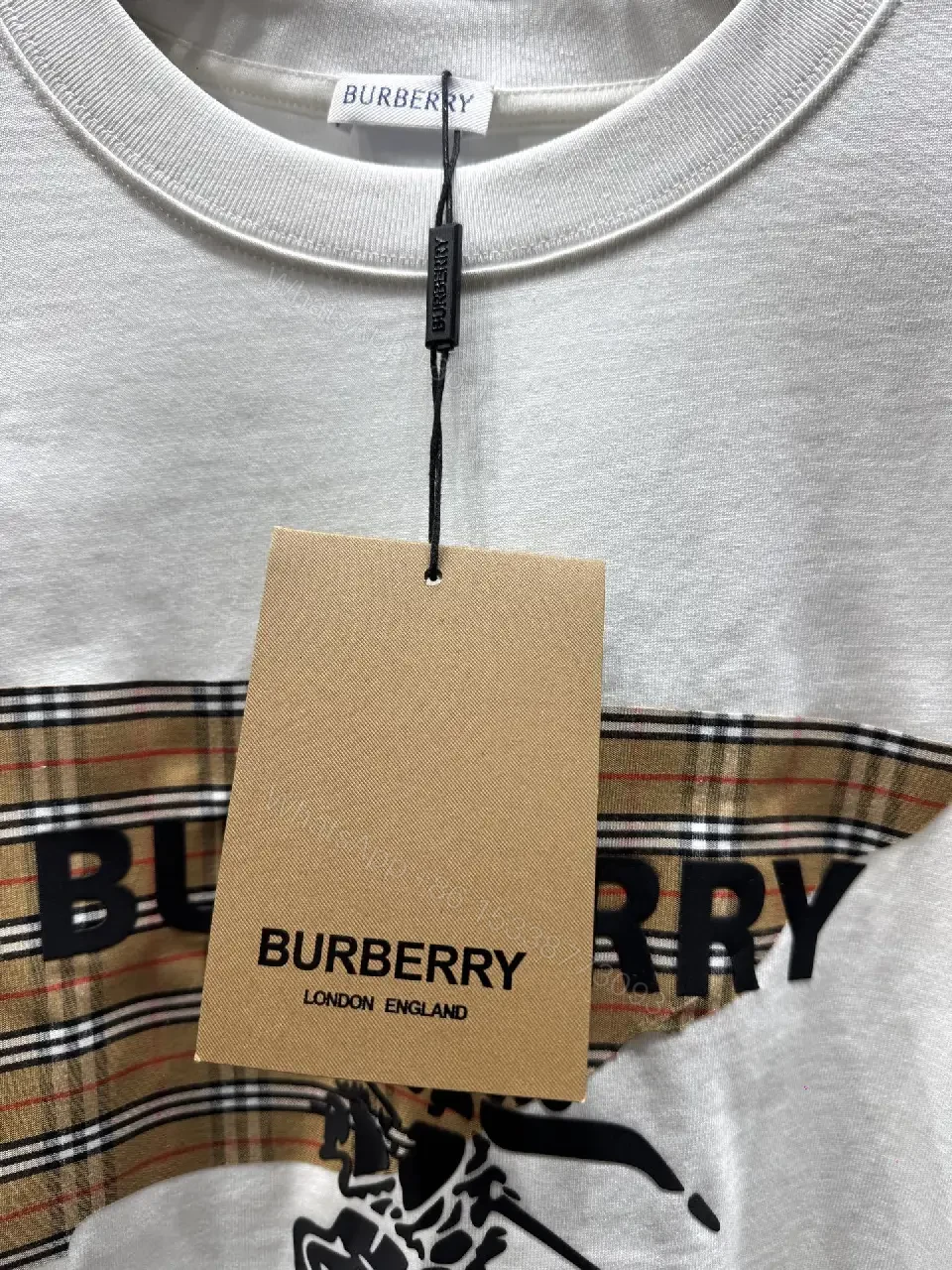 View 5 of Plaid Panel Logo Tee: Premium Cotton, Casual Luxe