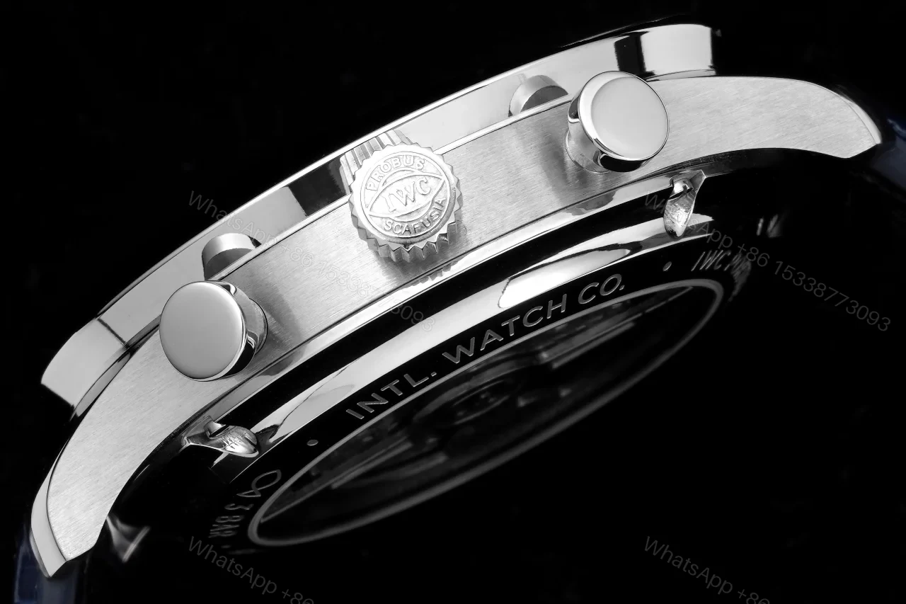View 7 of IWC Portugieser Chronograph Replica Blue Leather Strap 41MM Premium IW371606