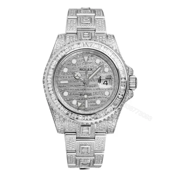 Rolex GMT-Master II 116710 Super Clone: Full Diamond Iced-Out 40mm — view 1