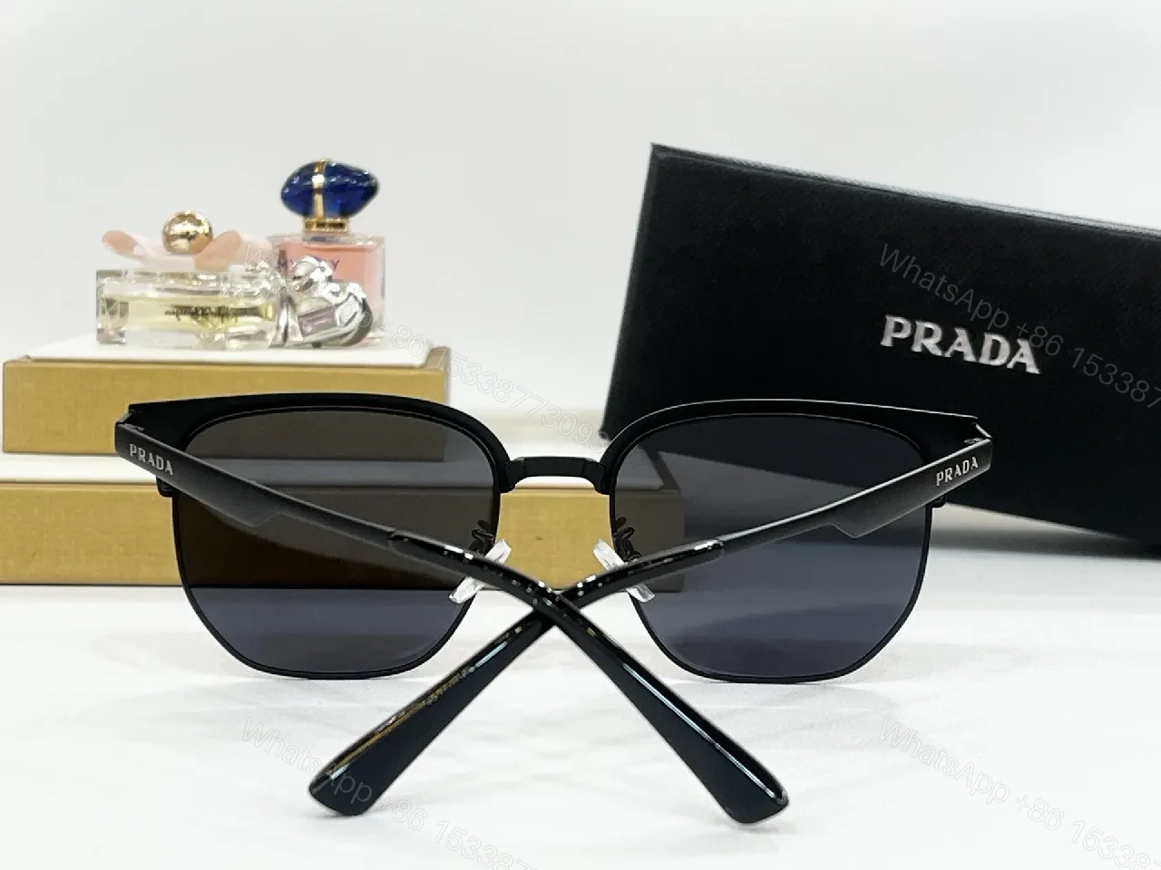 View 4 of Matte Black Metal Sunglasses – Rectilinear Luxe, UV400 Protection