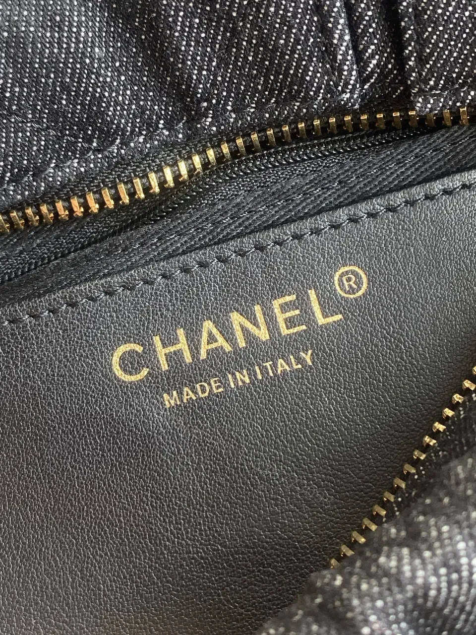 View 7 of Chic Black Denim Mini Bag with Gold Emblem