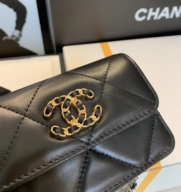 View 7 of Chic Quilted Leather Crossbody Bag with Gold Hardware