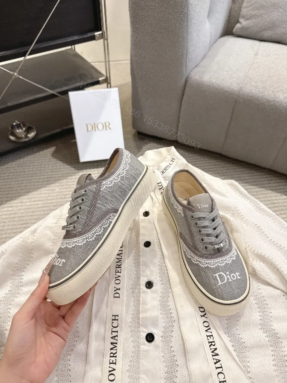View 2 of Subtle Knit Sneaker: Premium Knit + Subtle Dior-Inspired Detailing