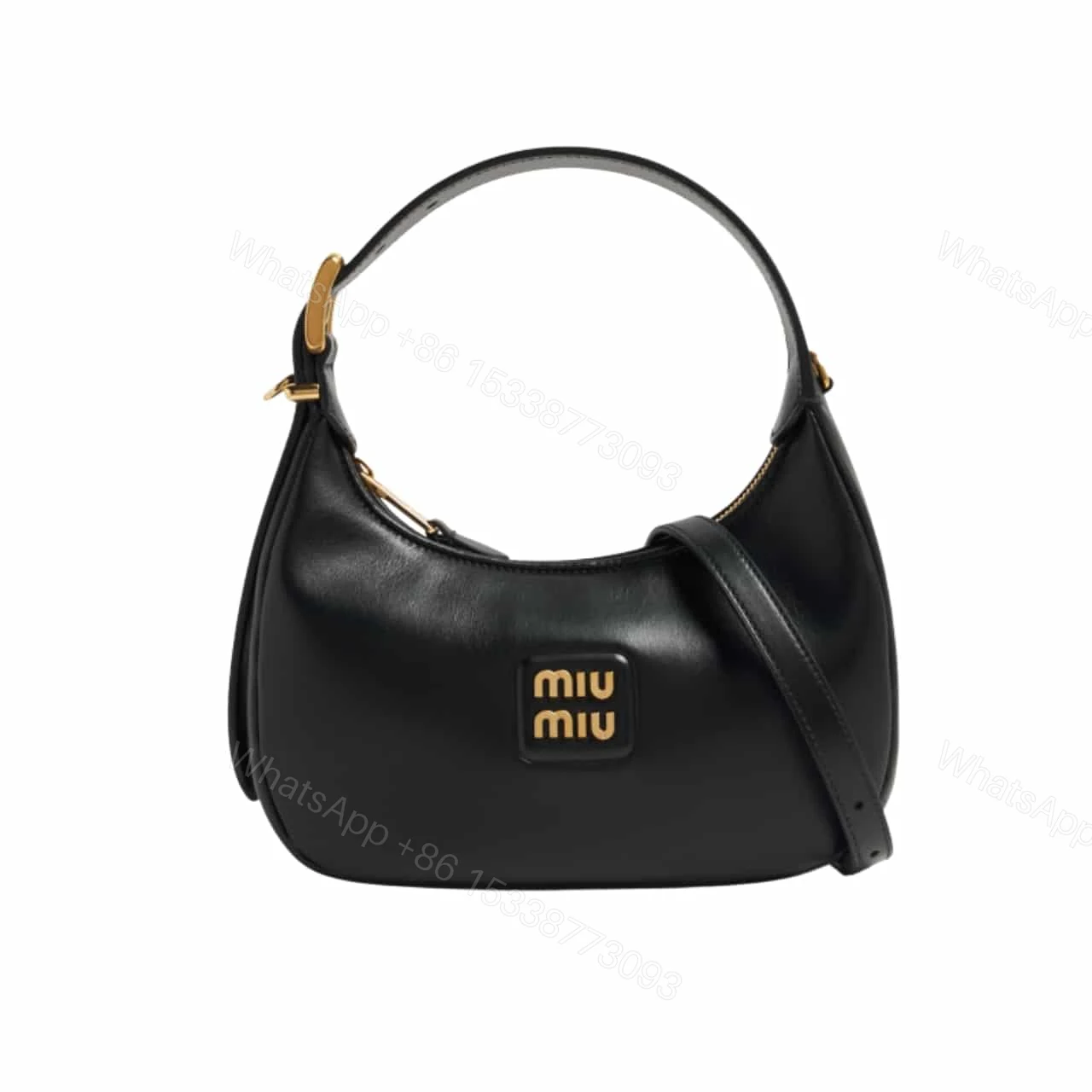 MIUMIU HOBO BAG BLACK 23CM — view 1