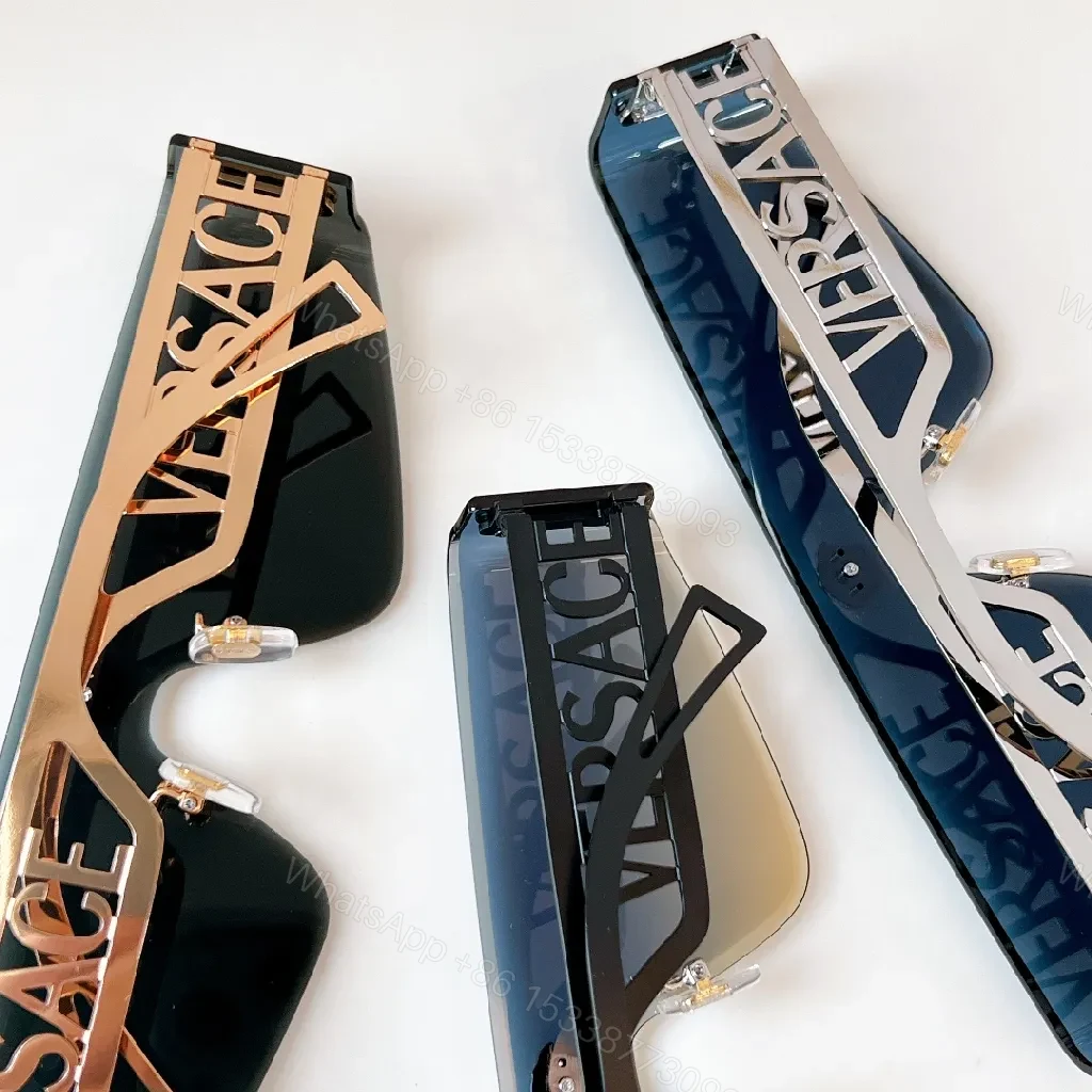 View 4 of Rose-Gold Oversized Sunglasses with Luxe Accents