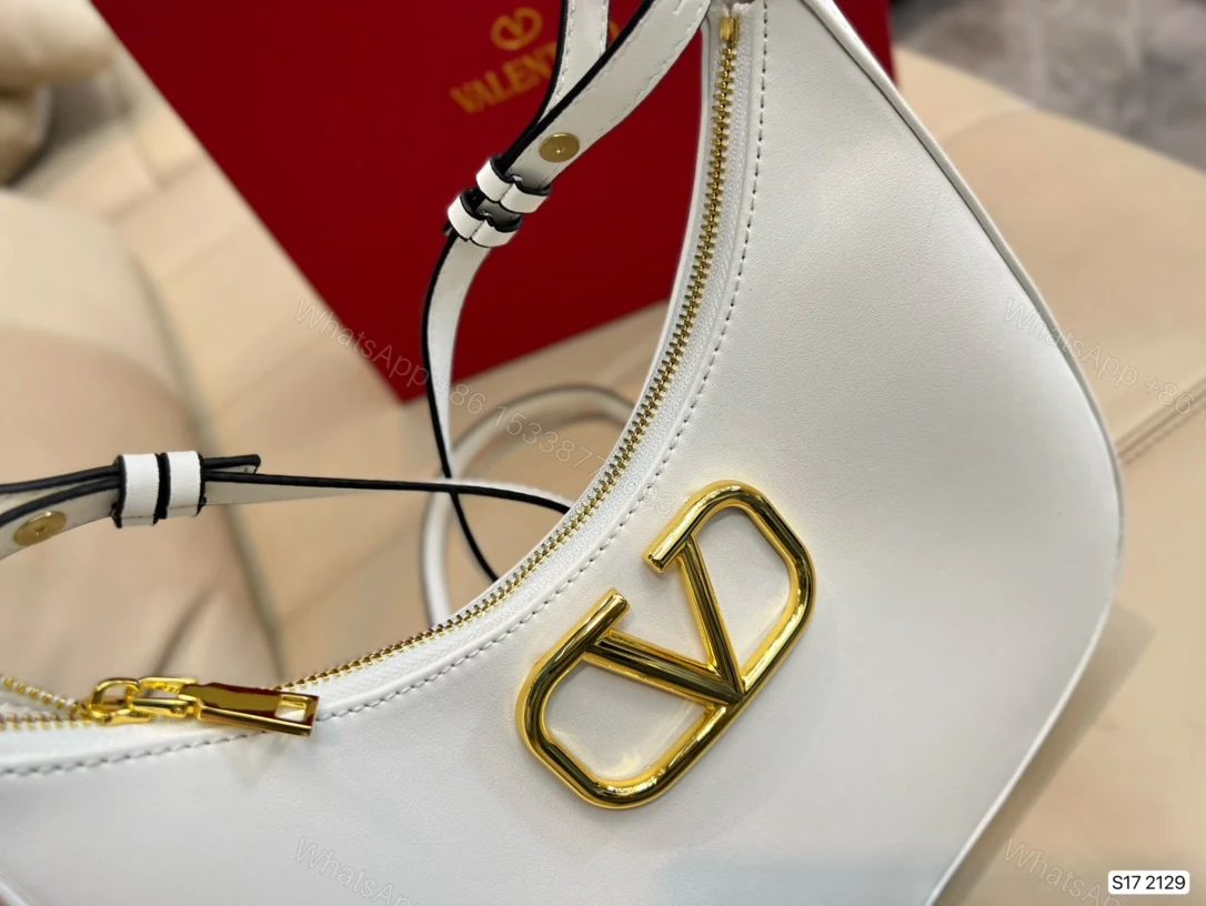 View 6 of VALENTINO STUD SIGN CALFSKIN HOBO BAG IN WHITE 1W2B0K69EIMI16