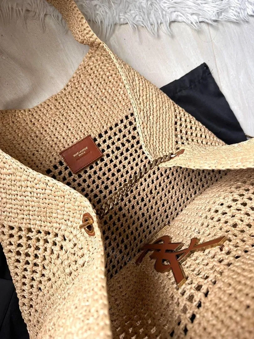 View 8 of YSL Saint Laurent Icare Maxi raffia tote bag