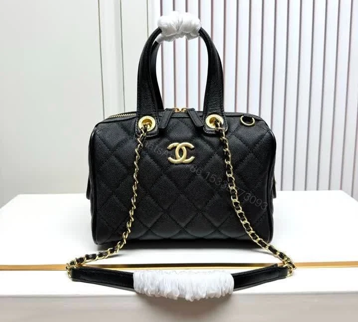 View 2 of Chanel 25A Small Bowling Black Bag AS5578