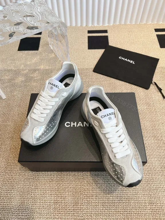 View 3 of Chanel-Inspired Silver Runner: All-Day Comfort Sneakers