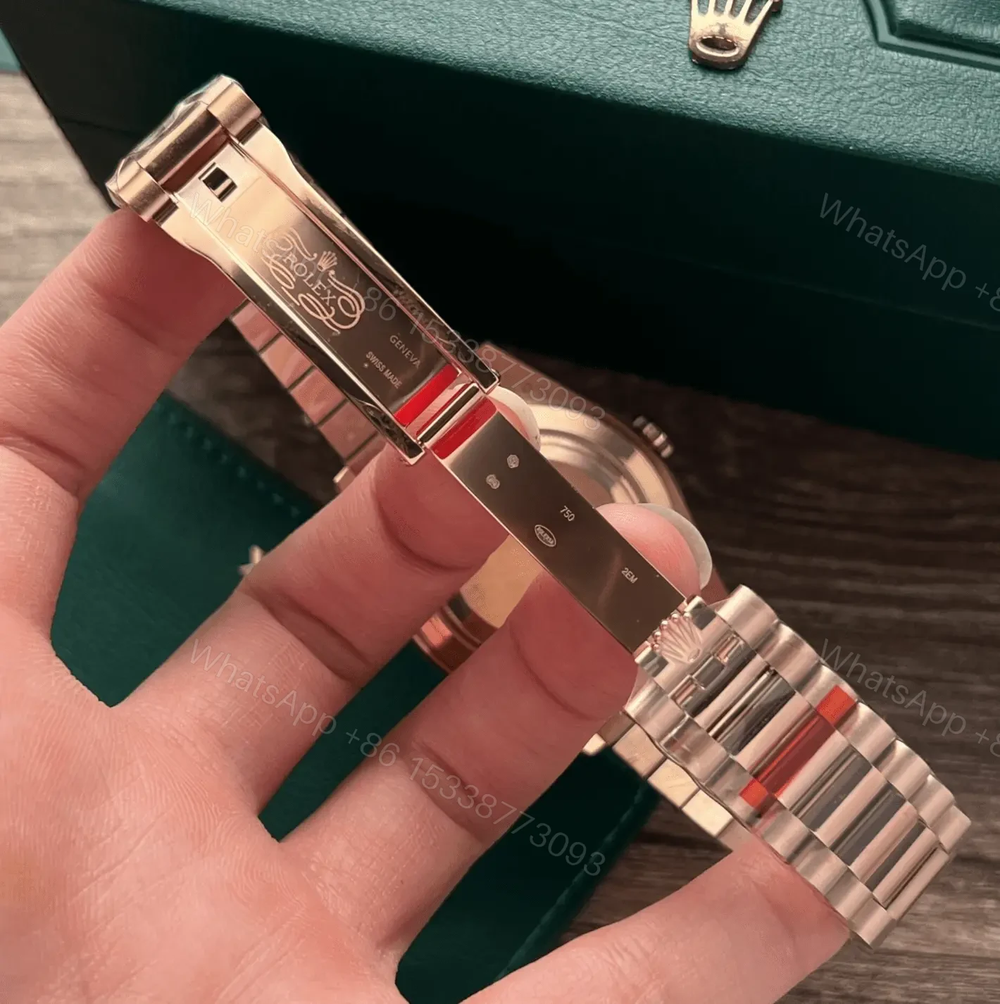 View 12 of Rolex Super Clone Day-Date Rose Gold President Strap 40mm