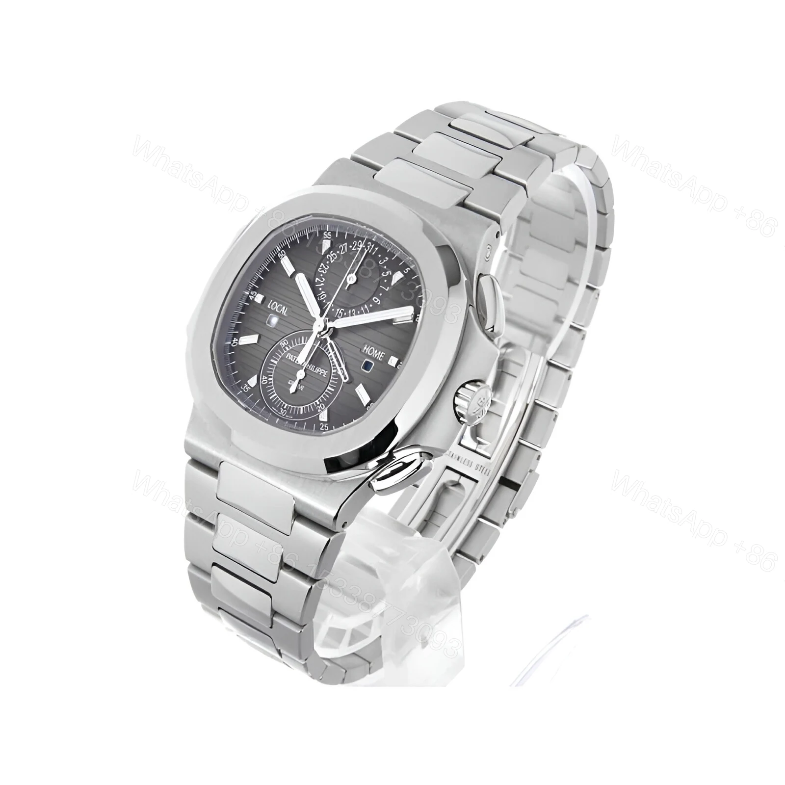 View 3 of Patek Philippe Travel Time Steel Replica