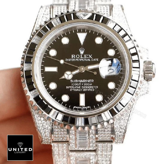 View 4 of Rolex Submariner 116610LN-97200 Iced Out Watch Replica