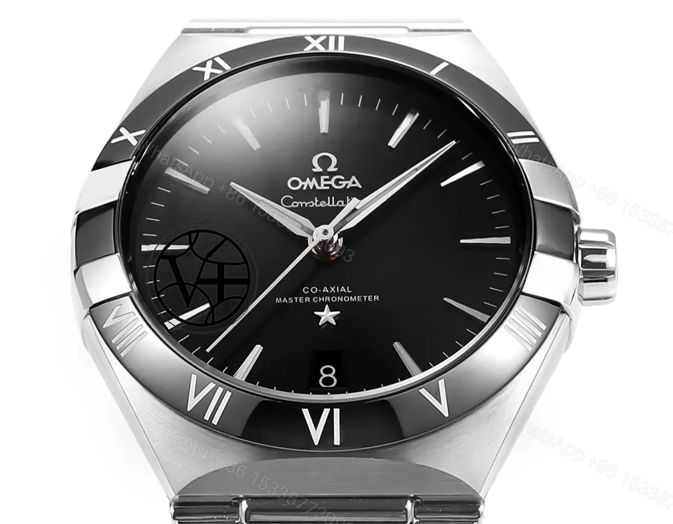 View 4 of Omega Constellation Super Clone Black Dial Steel Bracelet Premium 41MM OMEGA-CONST-BLK41-SS