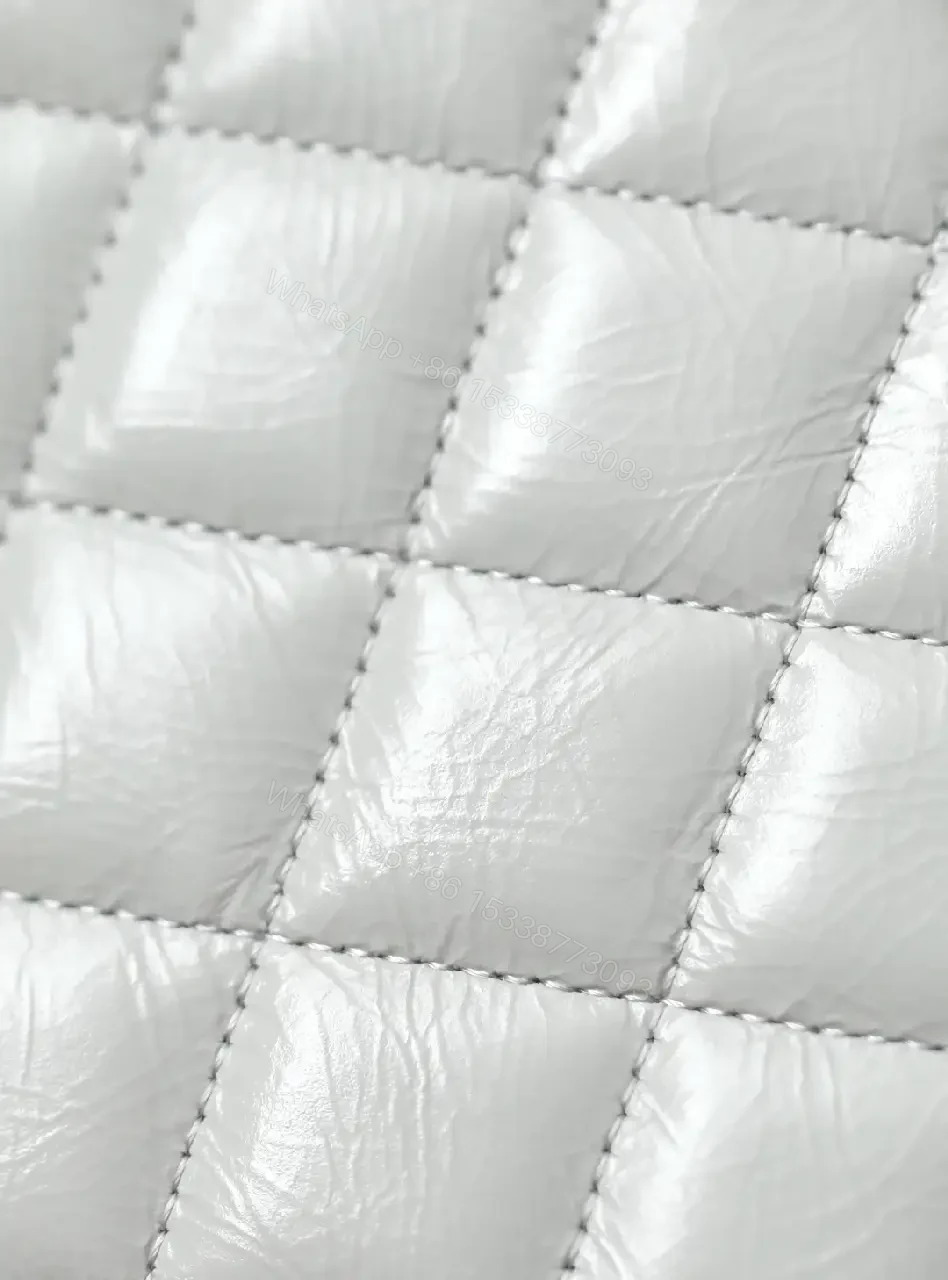 View 8 of Quilted Satchel with Gold Hardware, White, Compact Style, Crossbody-ready Bag