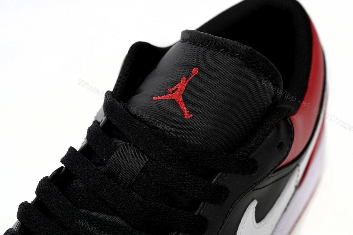 View 3 of Air Jordan 1 Low Retro Black Red 553558-066